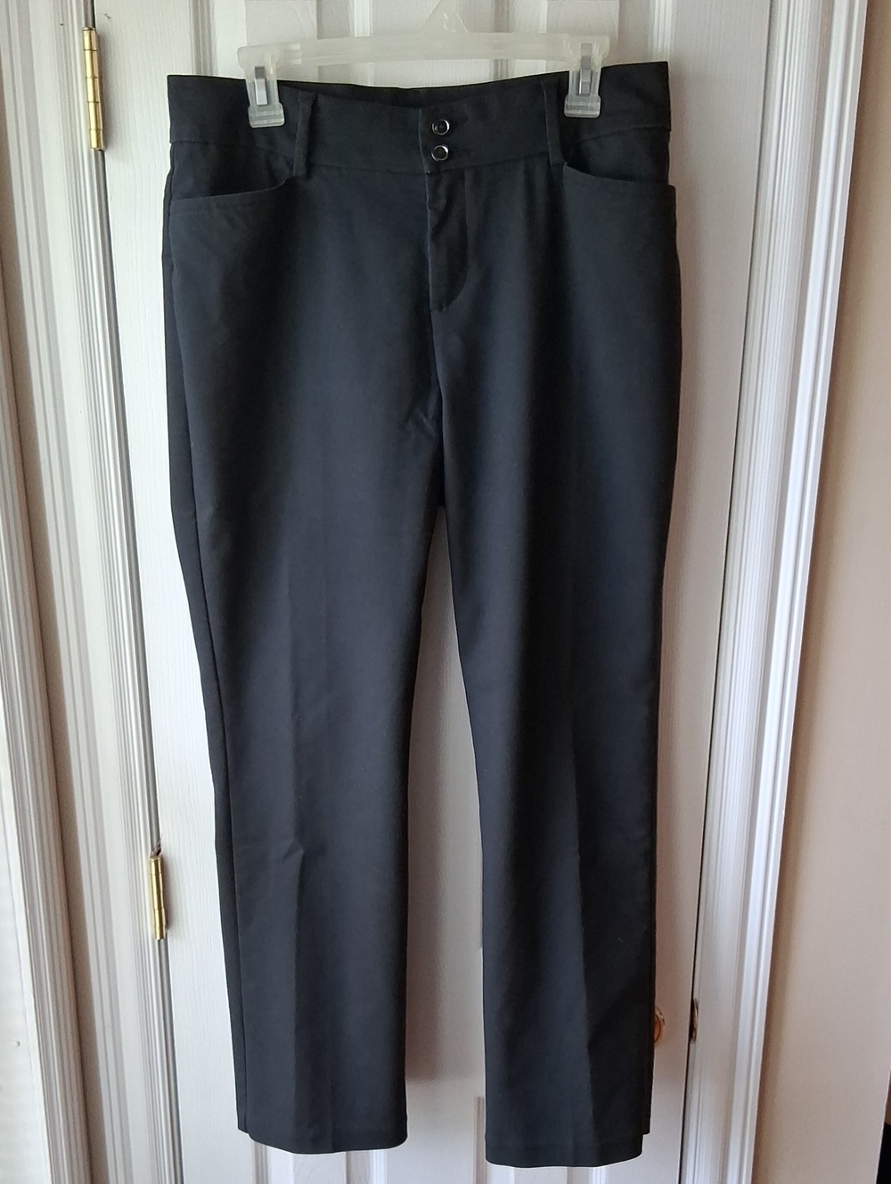 Dressy Lee Straight Leg Regular Fit Mid Rise Black Dress Pants Slacks